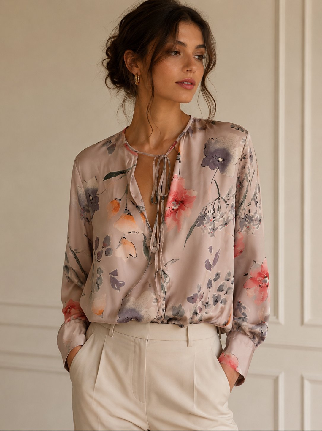 Chemise Zara satiné très fluide imprimé 