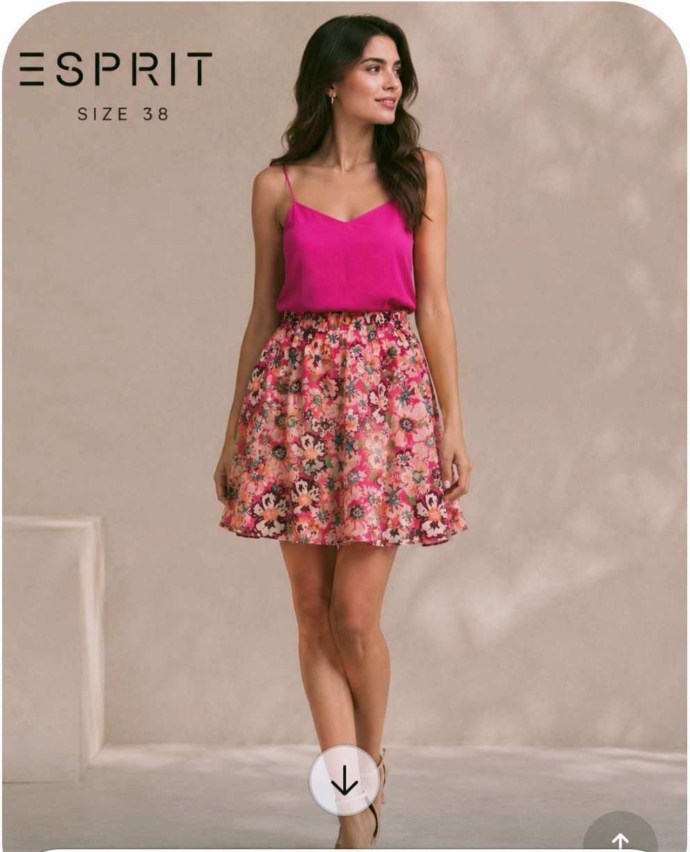 Lot de jupe fleuri Esprit et top fushia Etam
