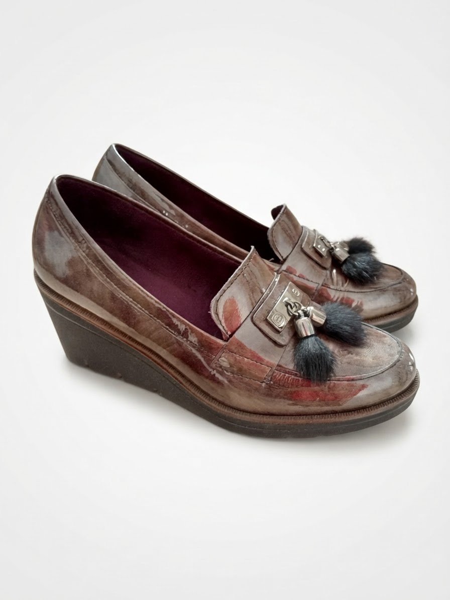 Mocassins Pitillos compensés en cuir verni