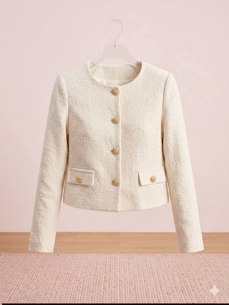Veste blanche en tweed 