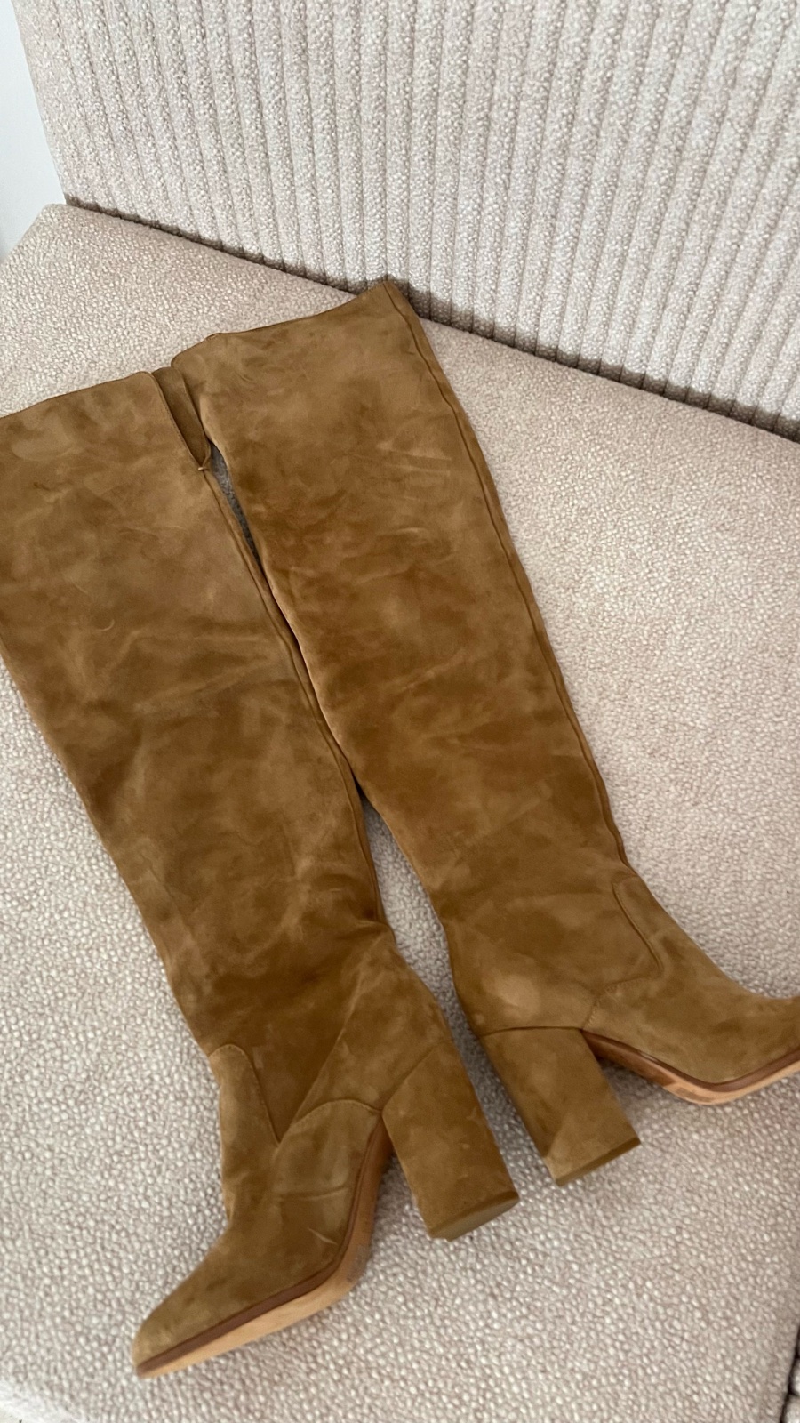 POLO Ralph Lauren ‘Emmalyn’ Camel Leather Over The Knee Boots