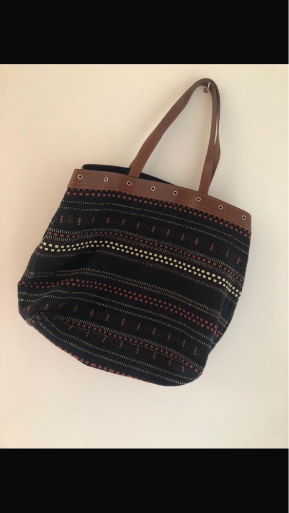 Sac en tissu et cuir 