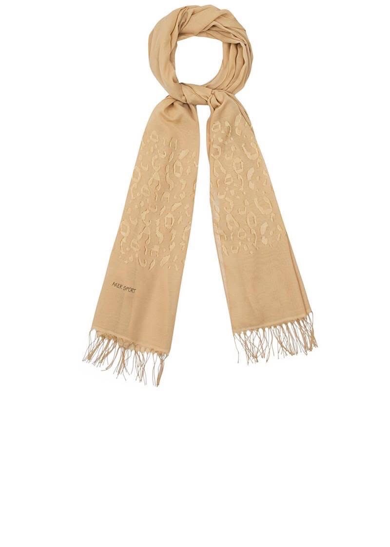 Foulard rectangulaire beige Aker