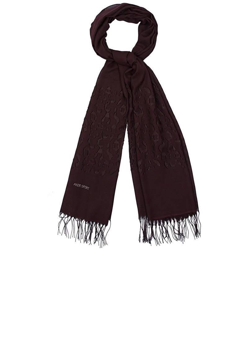 Foulard rectangulaire violet foncé Aker
