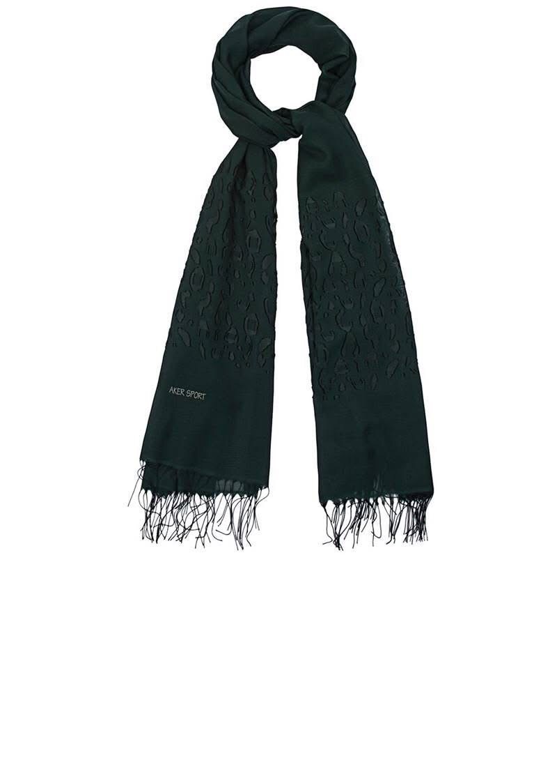 Foulard rectangulaire vert Aker 