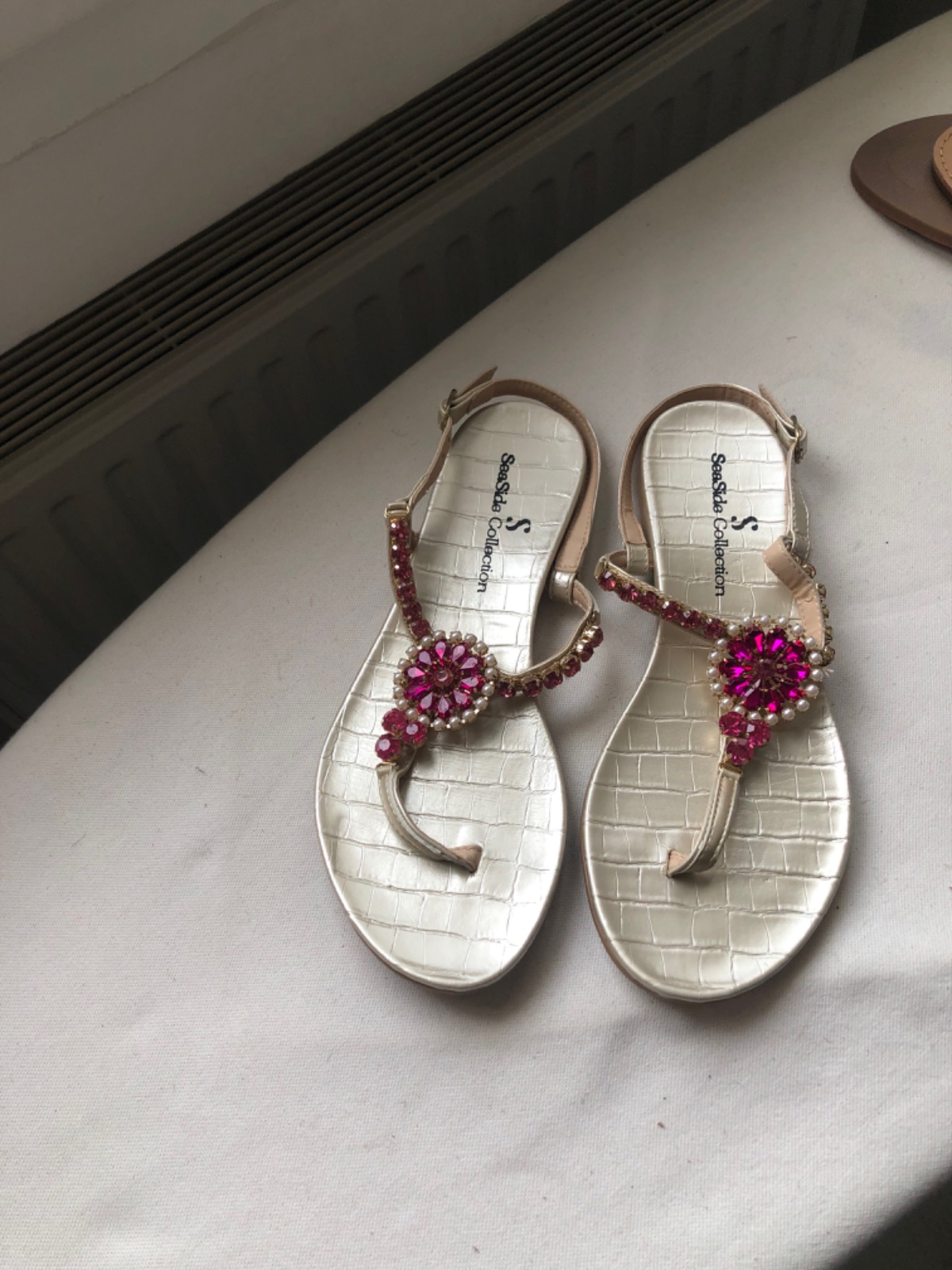 Sandale ´seaside´ rose et argent 
