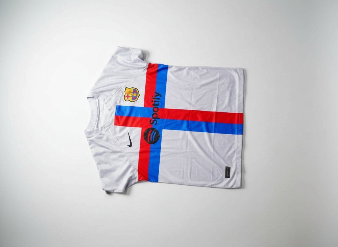 Maillot FC Barcelone Third - Nike - Blanc "Croix de Saint Jordi" - Spotify