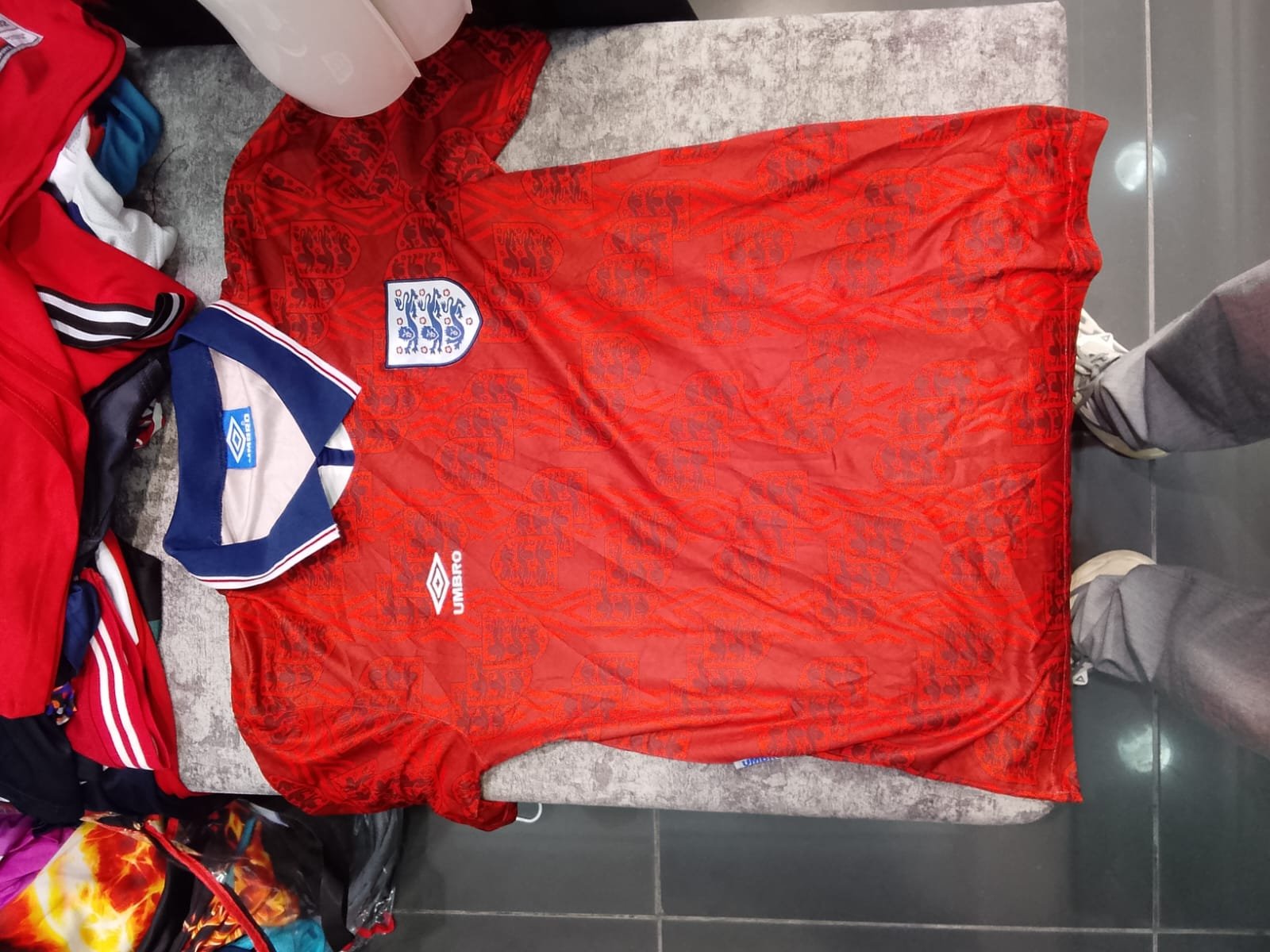 Maillot Vintage Angleterre Extérieur - Umbro - Rouge - 1990/92