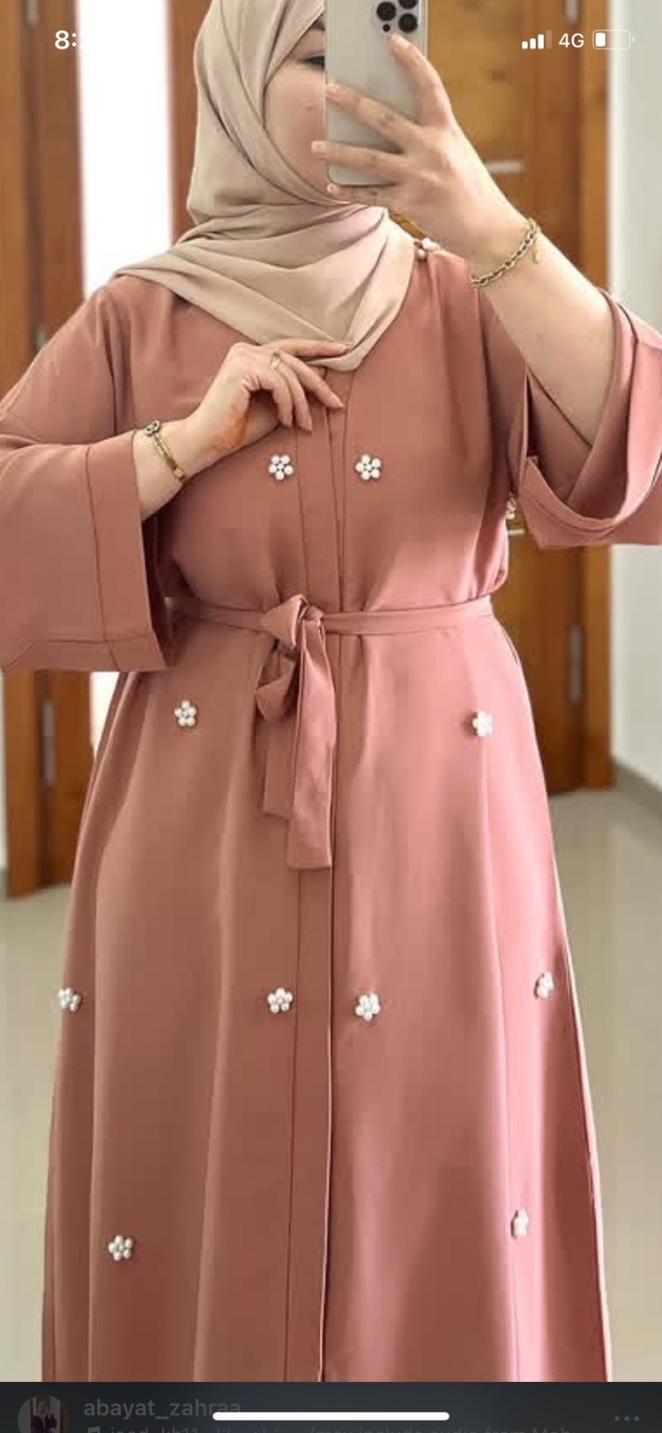 Abaya en perle 