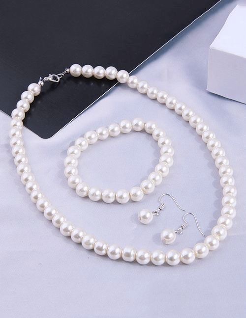 Parure Perles Élégance – Collier, Bracelet & Boucles d’Oreilles