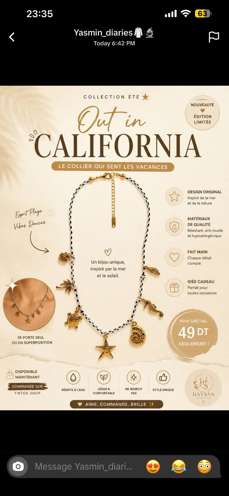 Collier Élégant | Haysan