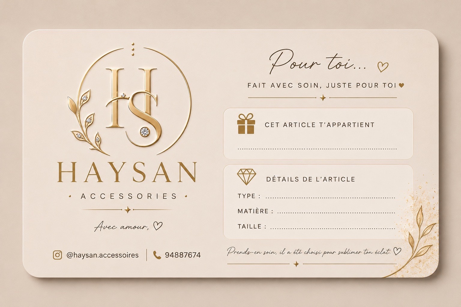 Haysan… where style meets beauty.