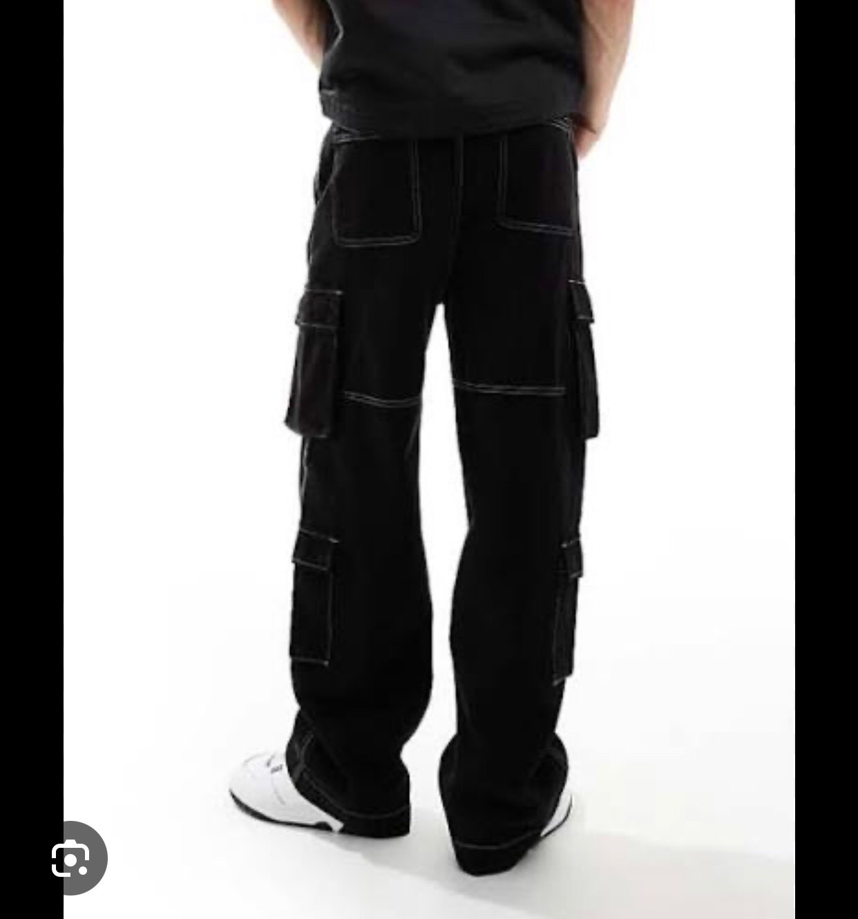 Cargo homme bershka noir