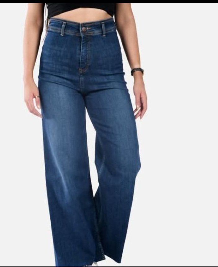 Jeans large taille haute 