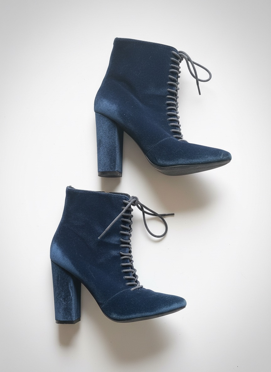 Bottes bleu velours 