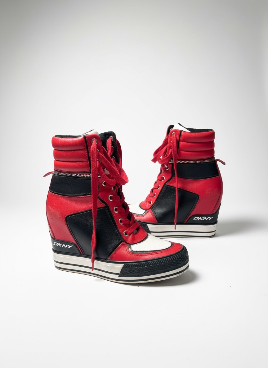 Basquette talon rouge et noire