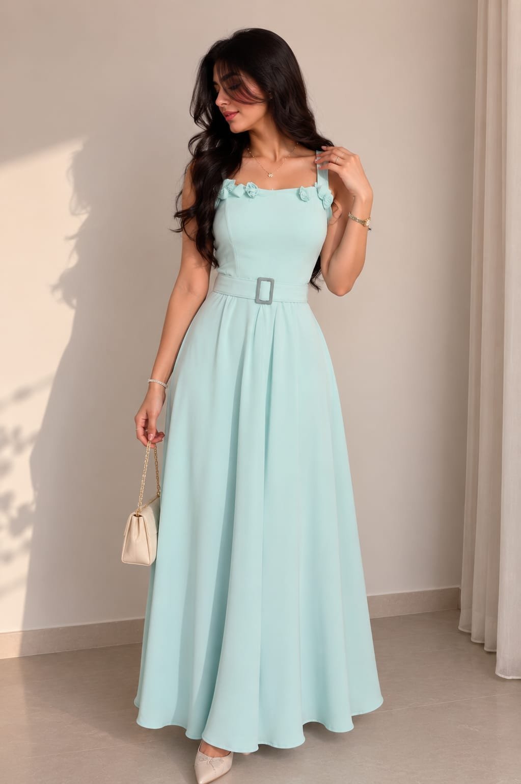 Robe vert d'eau élégante 