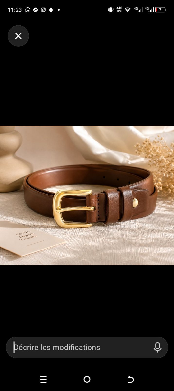 Ceinture marron neuf shein 
