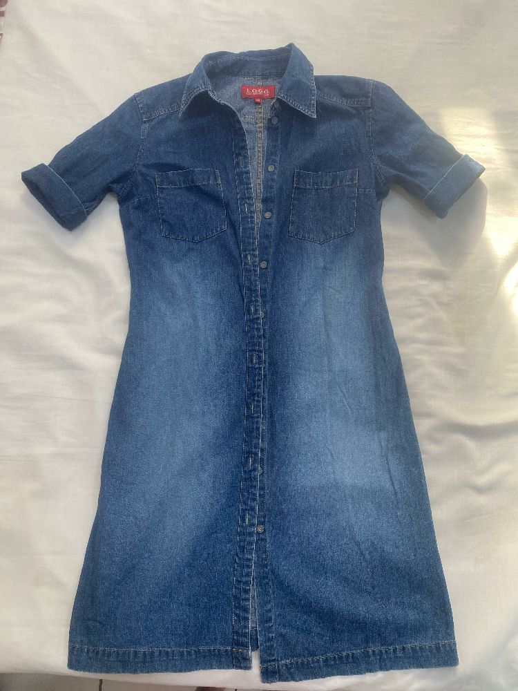 Robe chemisier jean a manche courte tlabes 36