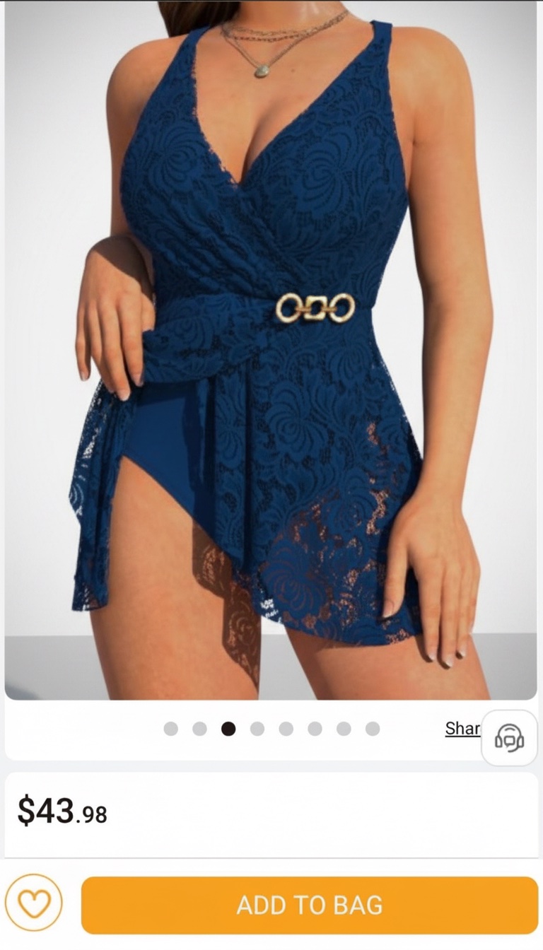 Maillot de bain couleur bleu taille S de chez Modlily