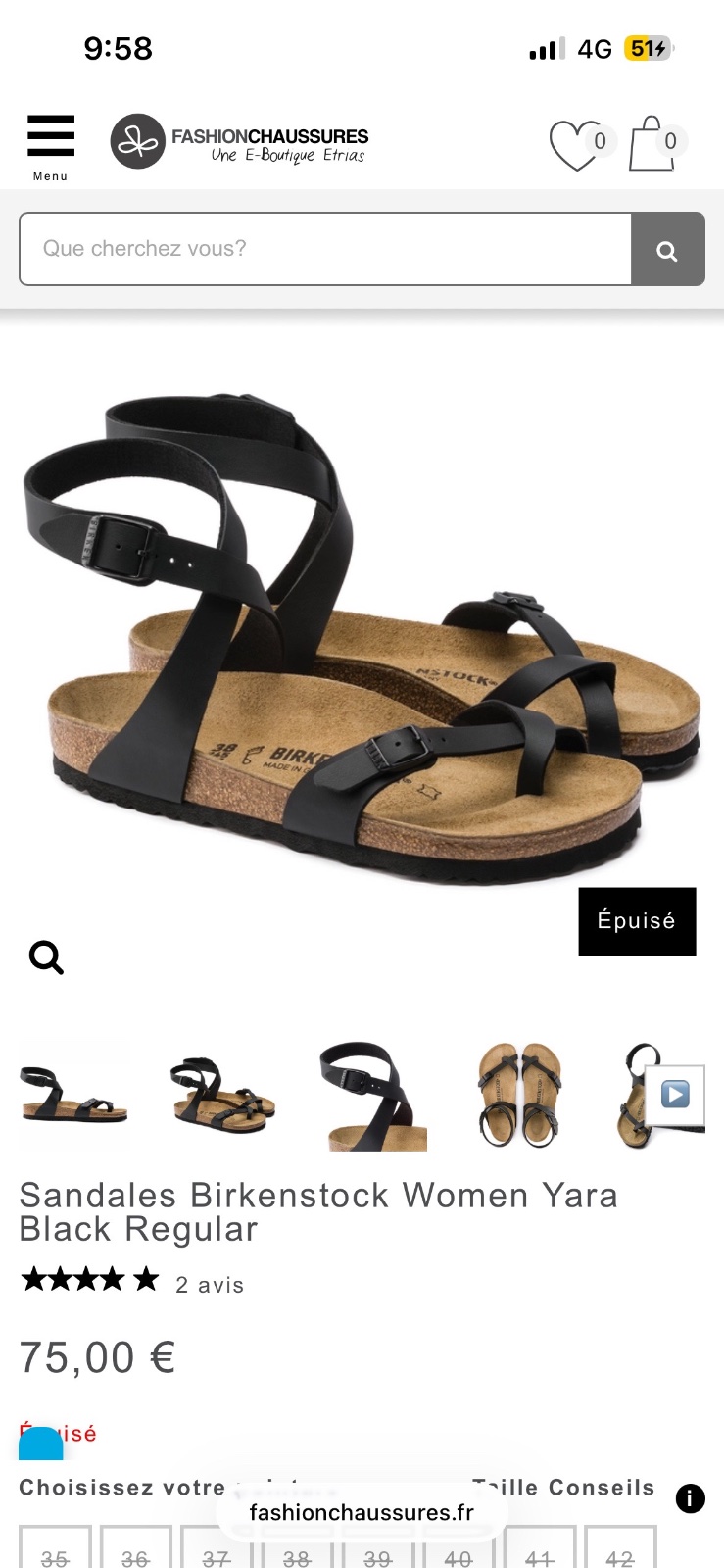 Sandales Birkenstock noirs