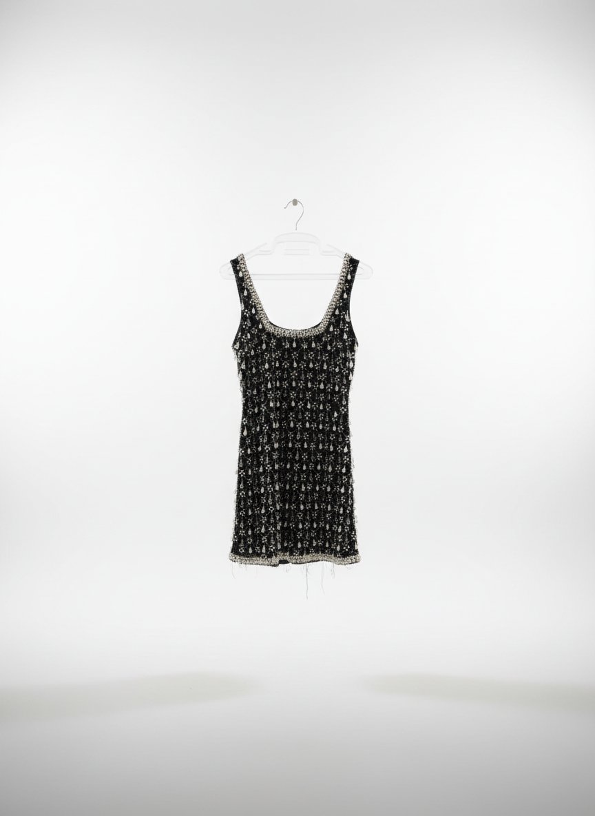 Robe soirée brodée avec des perles neuf avec etiquette jamais porté