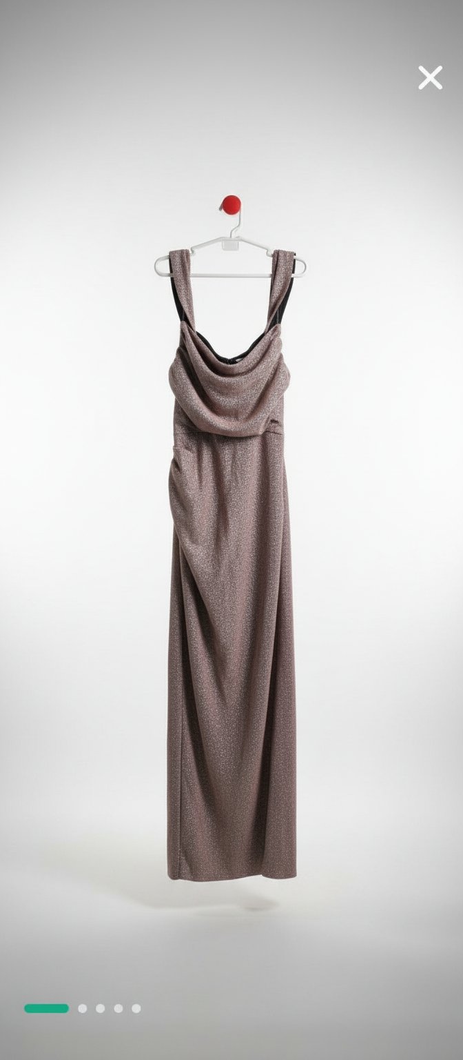 Robe rose avec paillete avec fente 