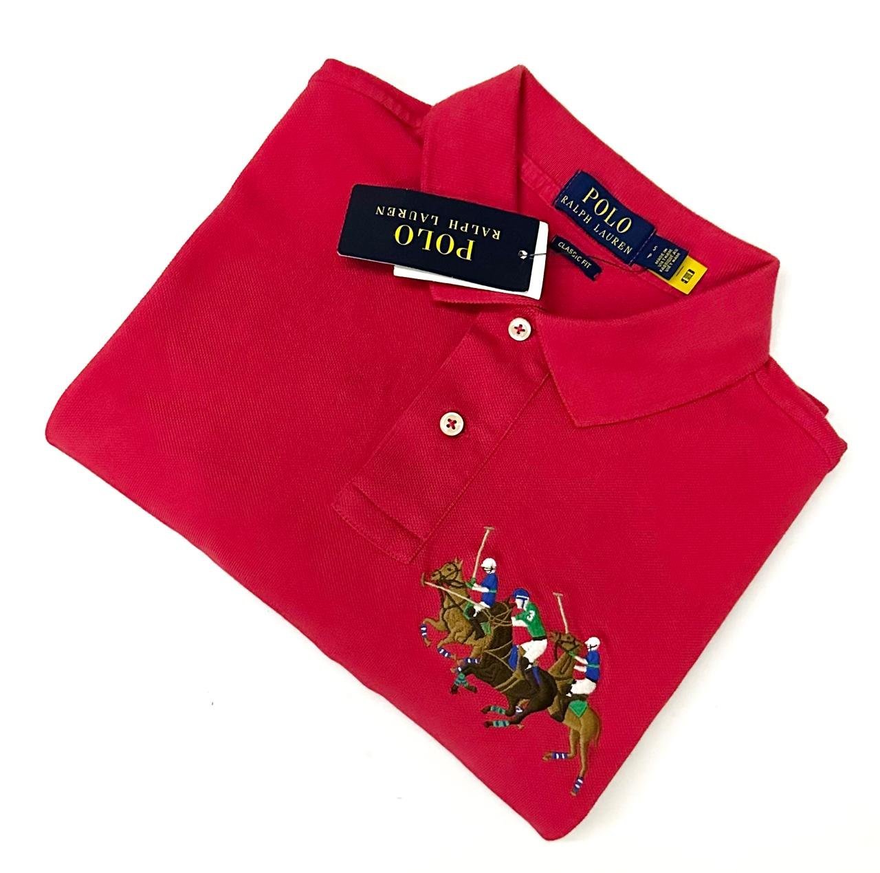 Polo Ralph Lauren Rouge - Motif Joueurs de Polo Brodés (Neuf avec étiquette)
