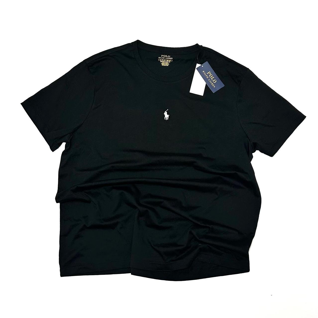  T-shirt Ralph Lauren Noir - Logo Blanc Central (Neuf avec étiquette)