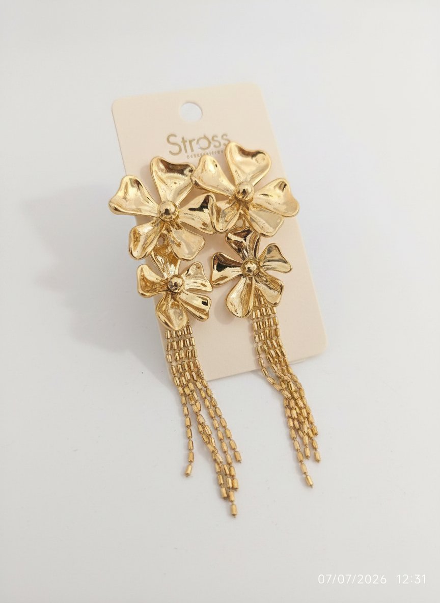 Boucles fleur dorees