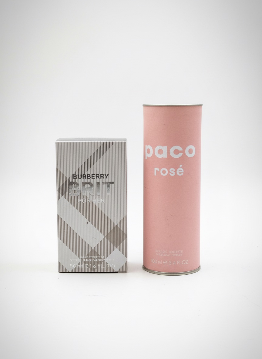 Parfums authentiques Burberry Brit 50ml & Paco Rosé 100ml (Jamais utilisés)