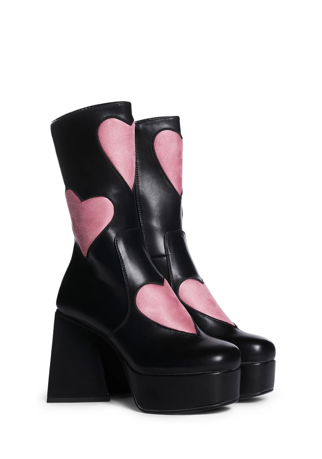 BLACK LETTER TO MY LOVER PLATFORM ANKLE BOOTS