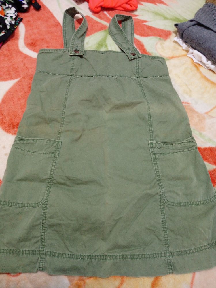 Robe jeans vert militaire 