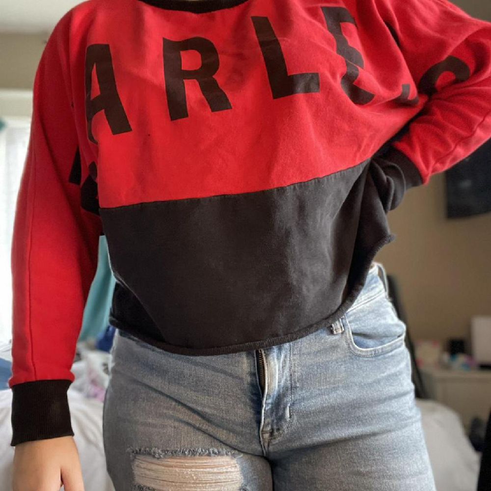 Crop top Colorblock à manches longues pour femme