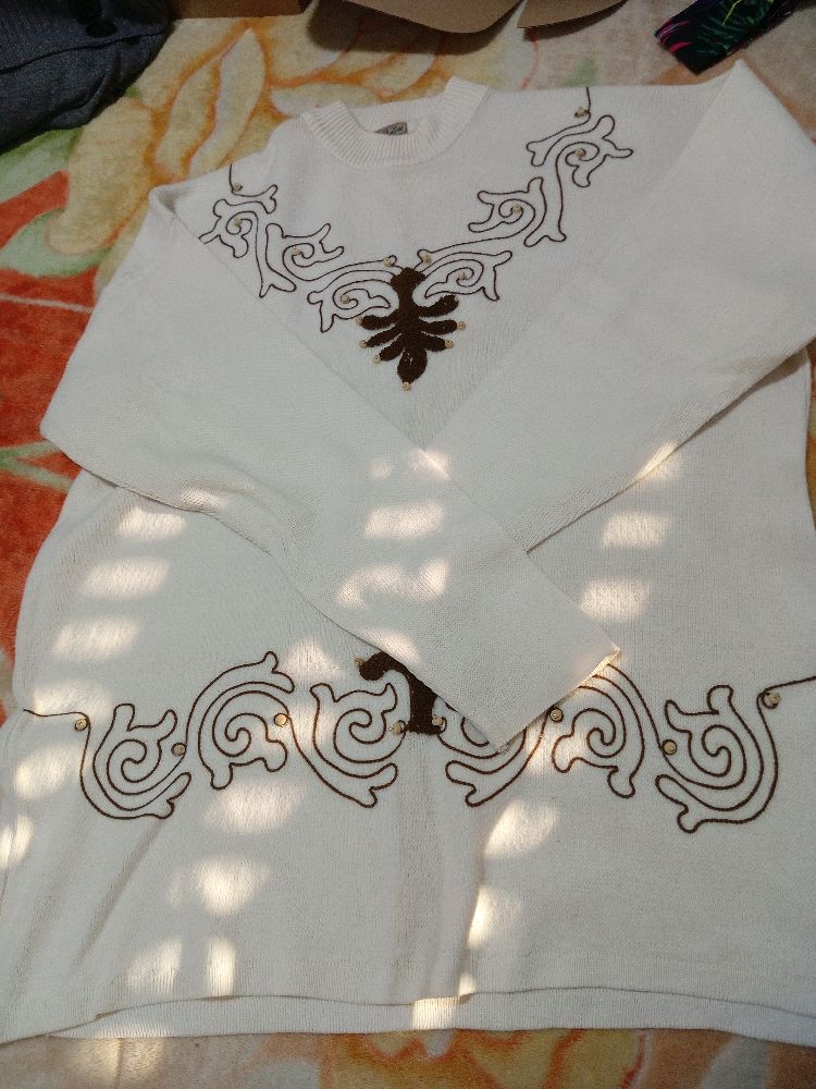 Pull blanc en laine
