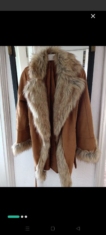 veste manteau faux dain
