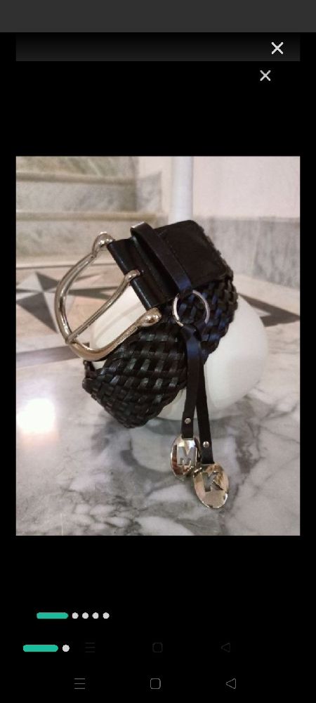 ceinture cuir tressée MK