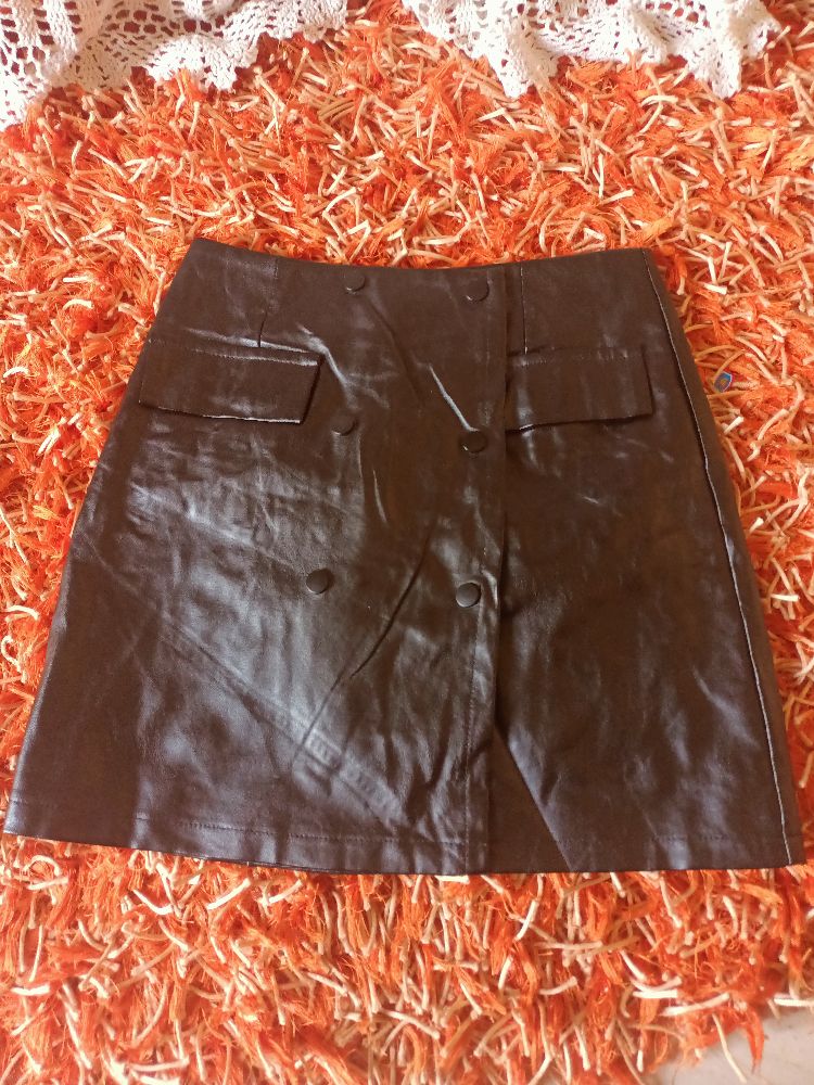 jupe cuir portefeuille 