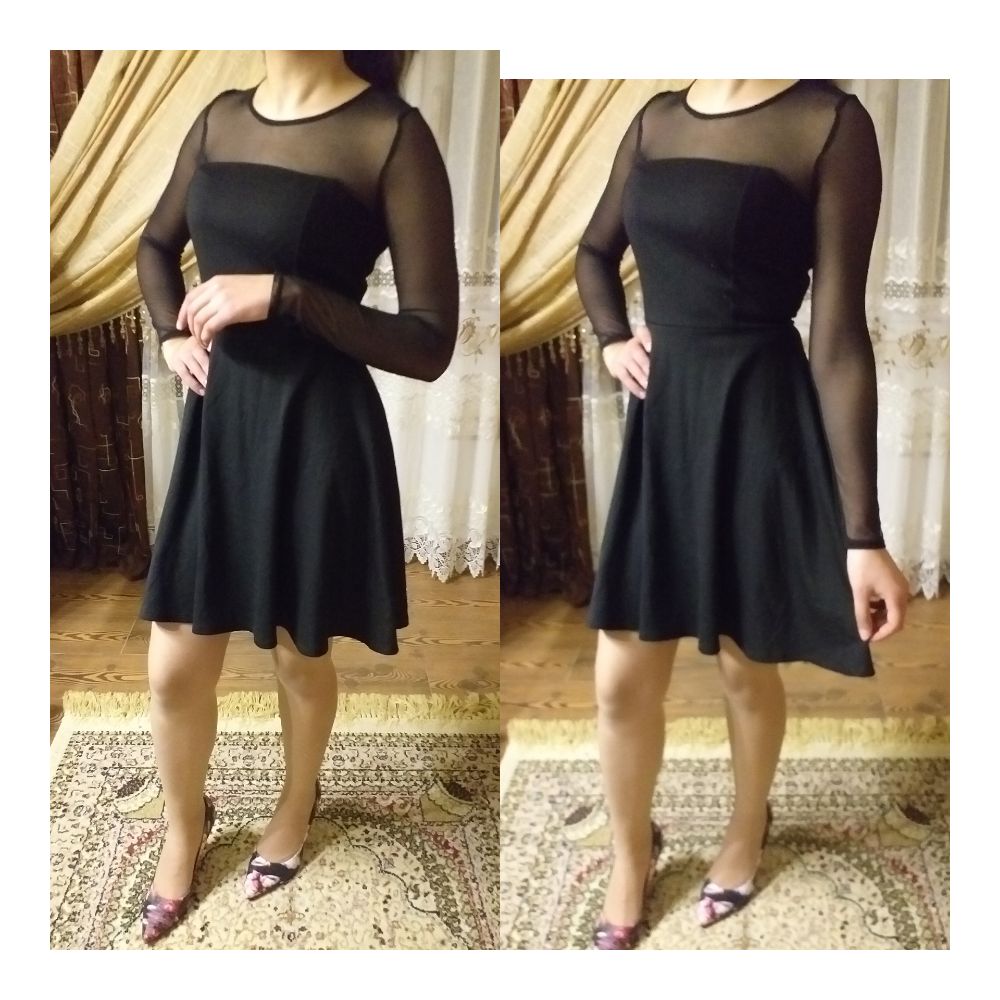 robe fluide à manches transparentes
