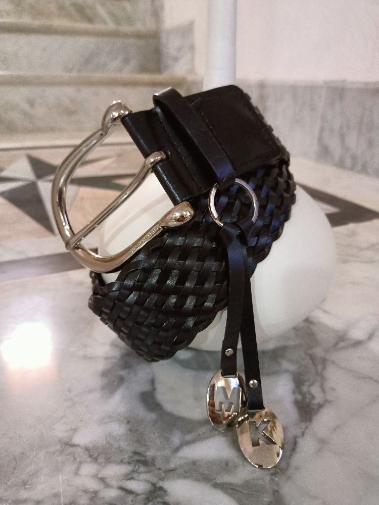 ceinture cuir tressée MK authentique 