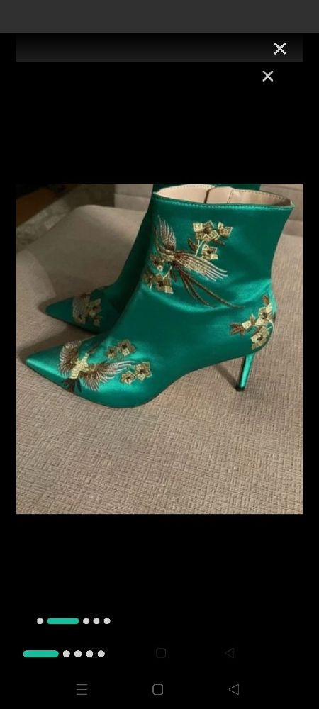 bottines zara satin brodé 