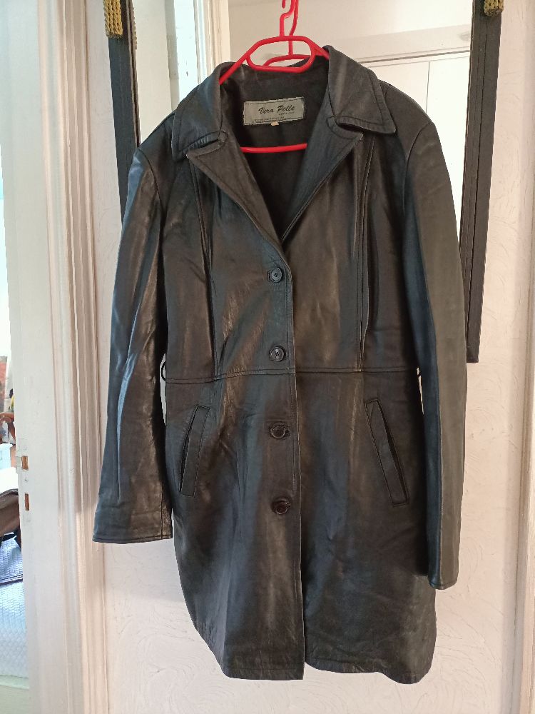 veste manteau vrai cuir 42/44