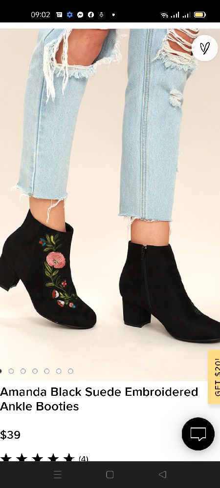bottines dains brodés