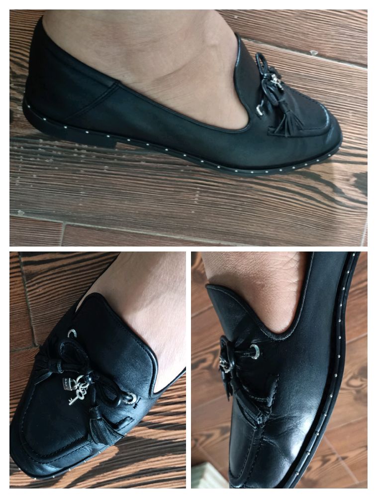 chaussures plates vrai cuir Dkny