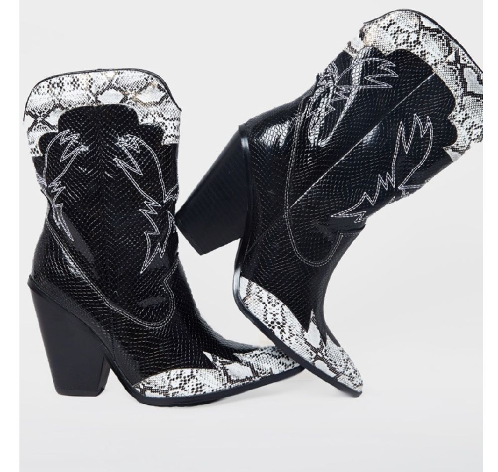 bottines cuir effet peau de serpent 🐍