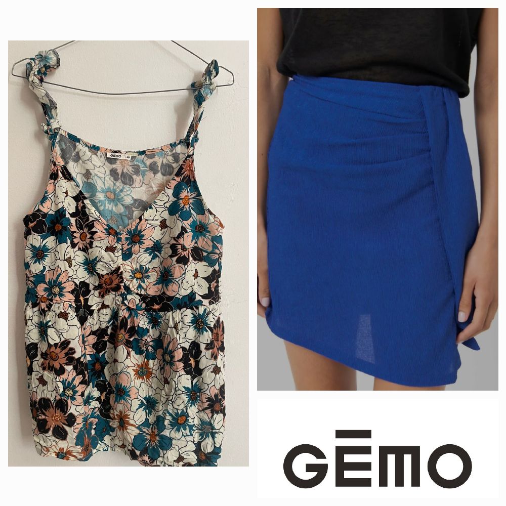 LOT BRETELLES ET JUPE GEMO 🔷️🌸🥥