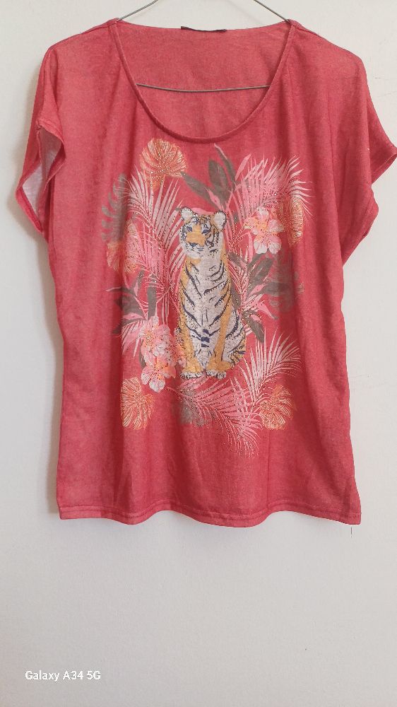 TSHIRT SAUMON IMPRIME TIGRE 🌸🧜🏻‍♀️