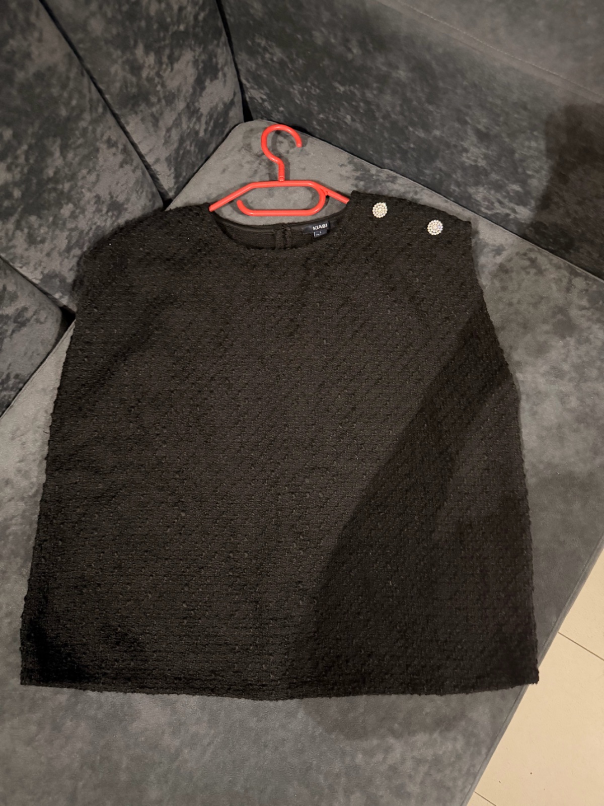 Haut en tweed noir KIABI 