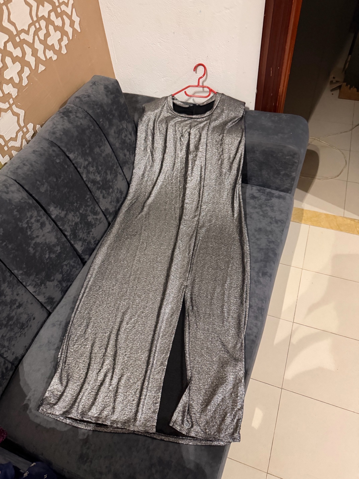 Robe soiree en argent XL