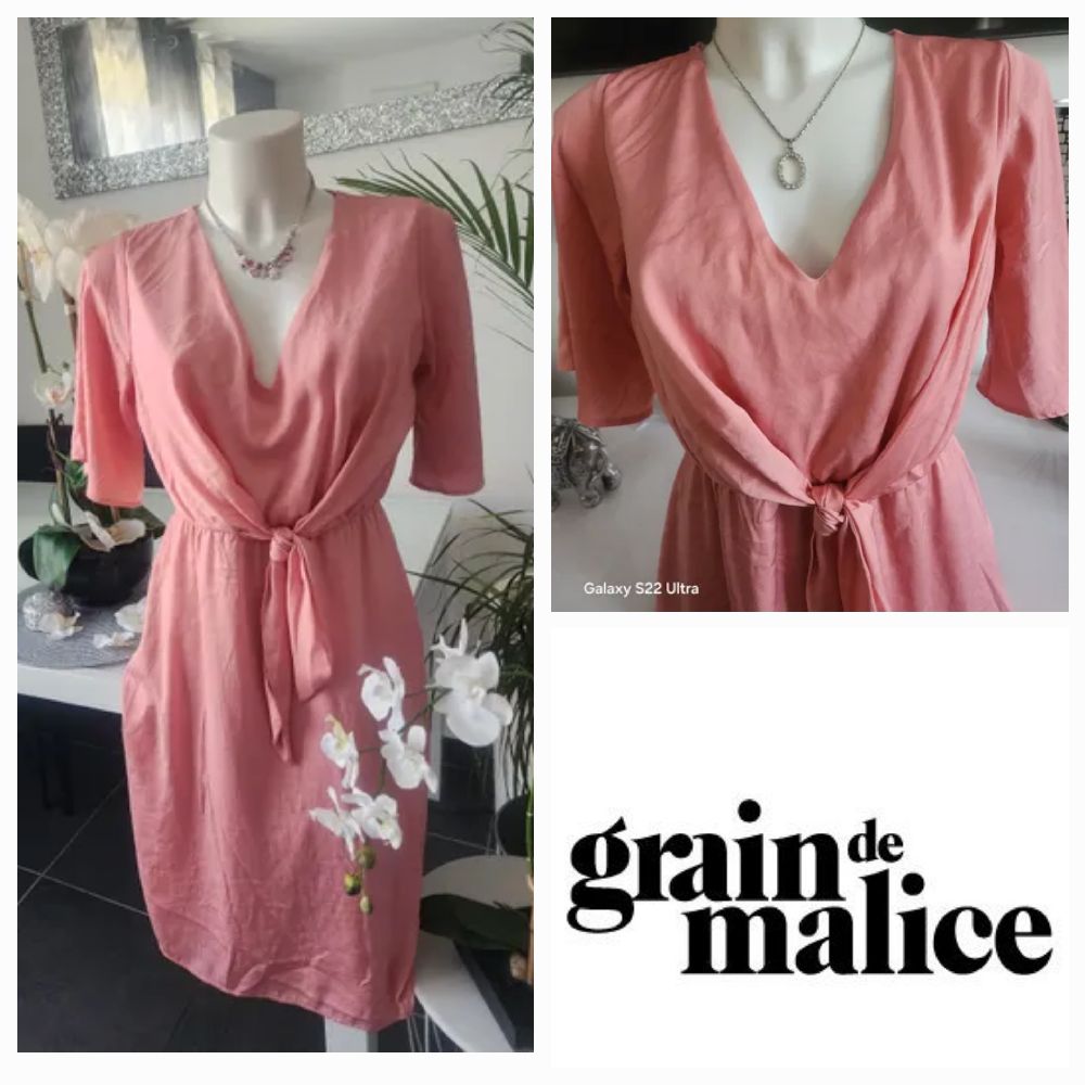ROBE ROSE SATINÉE 🌸🧜🏻‍♀️🦩